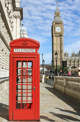 Cabine téléphonique et Big Ben Londres Angleterre